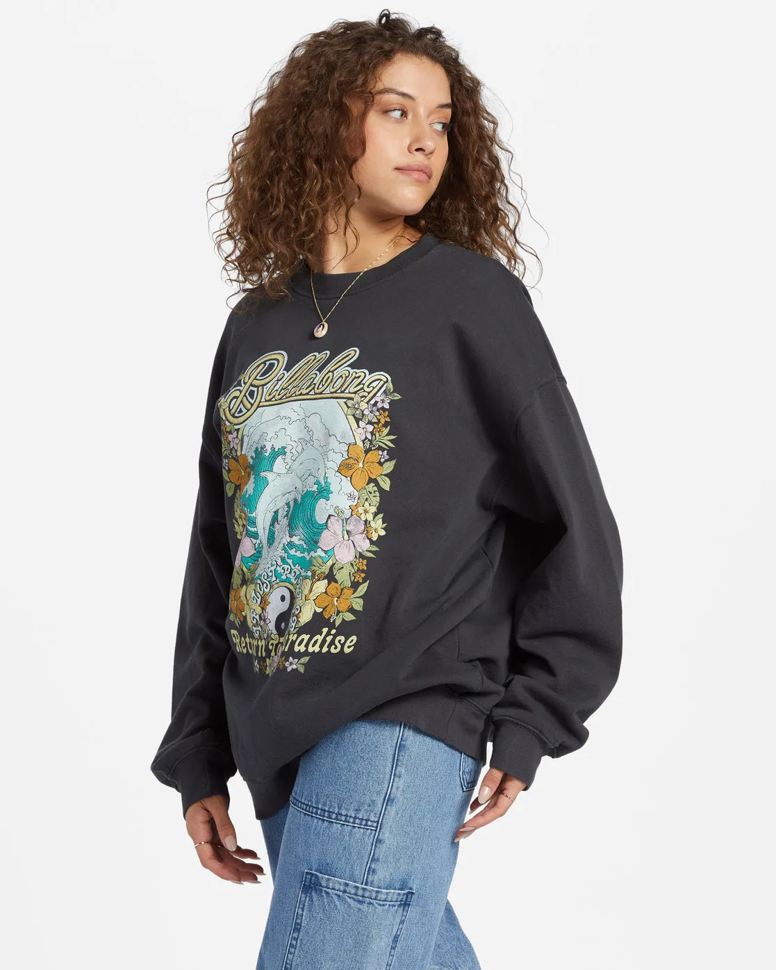 Ride In Oversized Crewneck Sweatshirt - Black Sands 3 sold by Billabong product image thumbnail 2