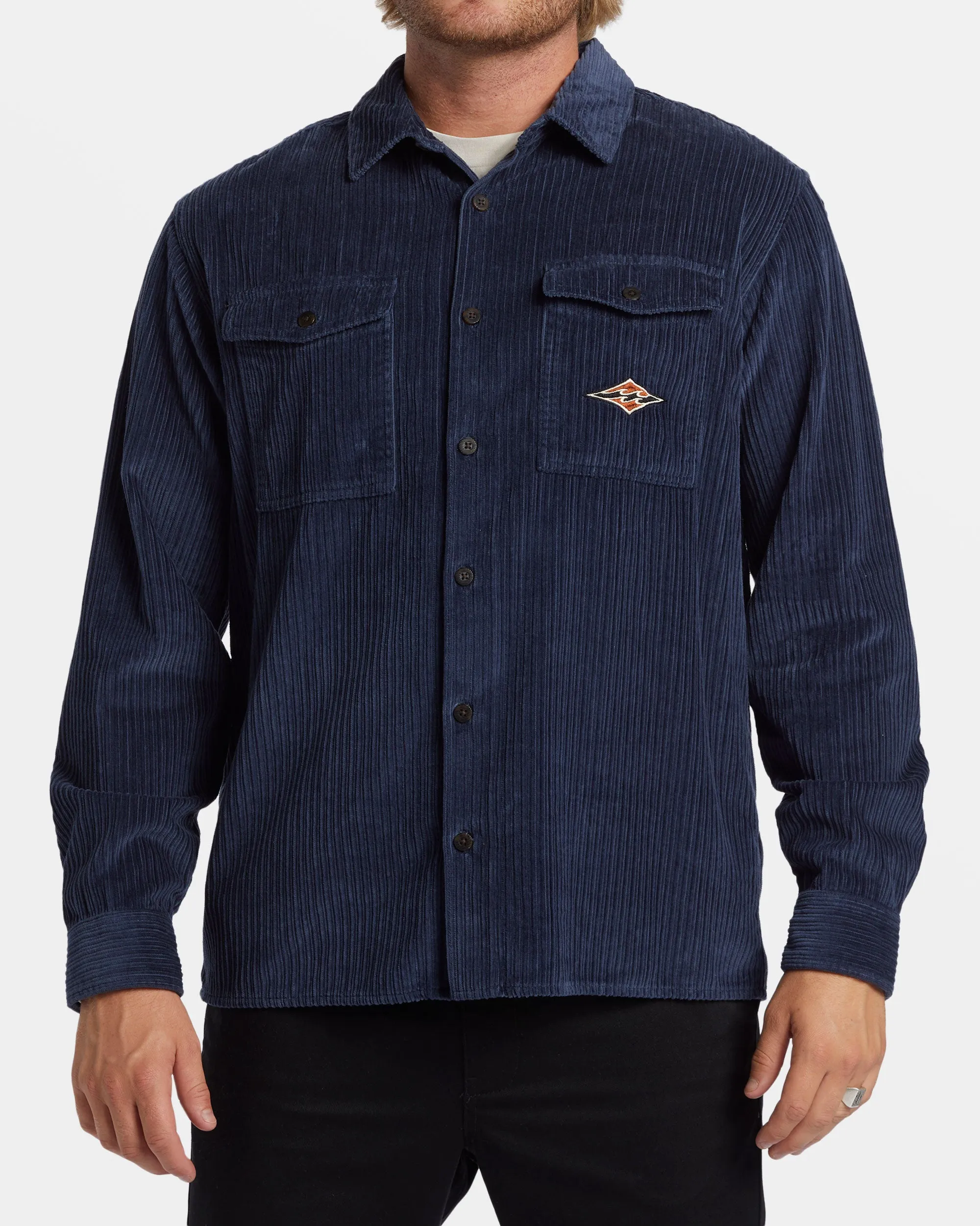 Bong Days Long Sleeve Cord Shirt - Dusty Navy sold by Billabong