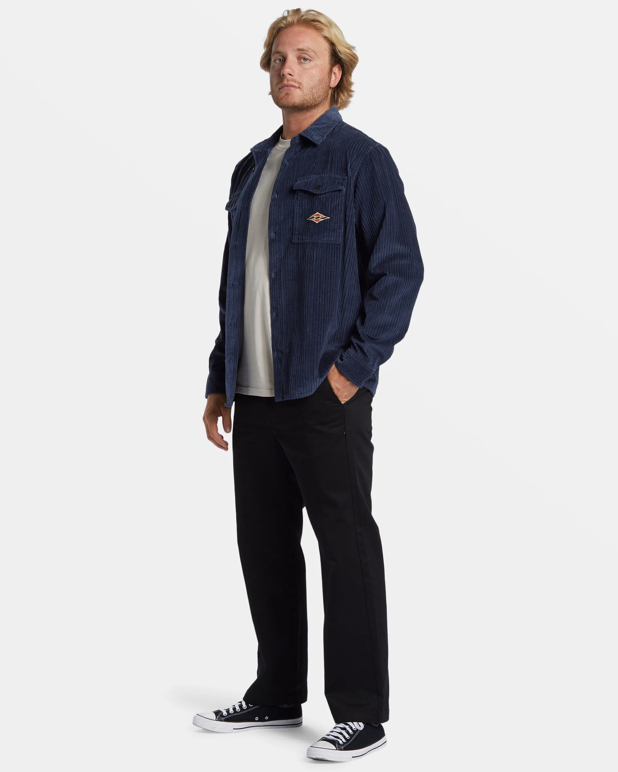 Bong Days Long Sleeve Cord Shirt - Dusty Navy sold by Billabong product image thumbnail 5