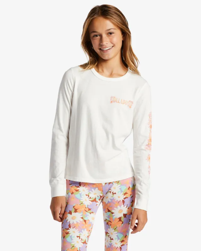 Girls Love Blooms T-Shirt - Salt Crystal sold by Billabong