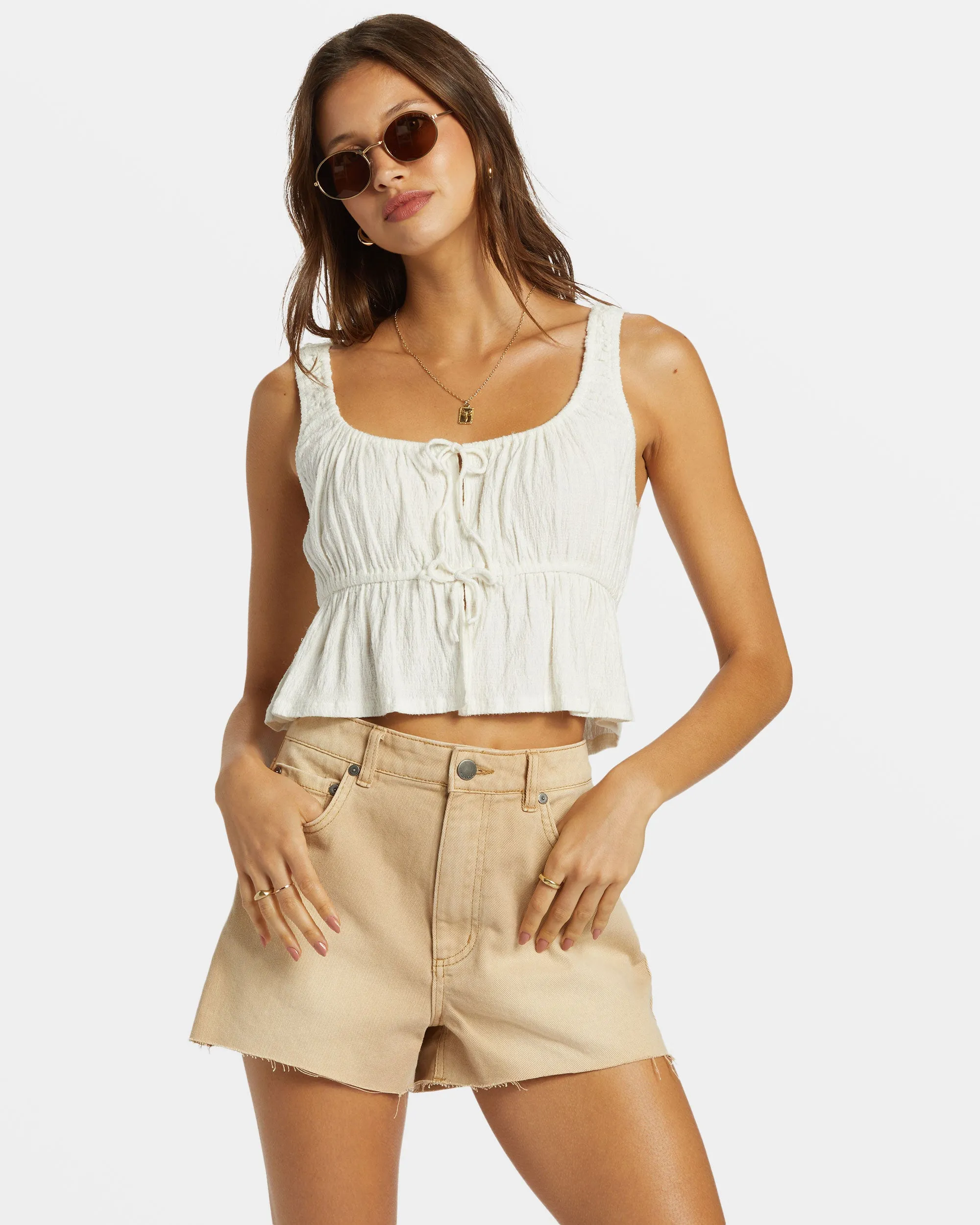 June Crop Top - Salt Crystal sold by Billabong