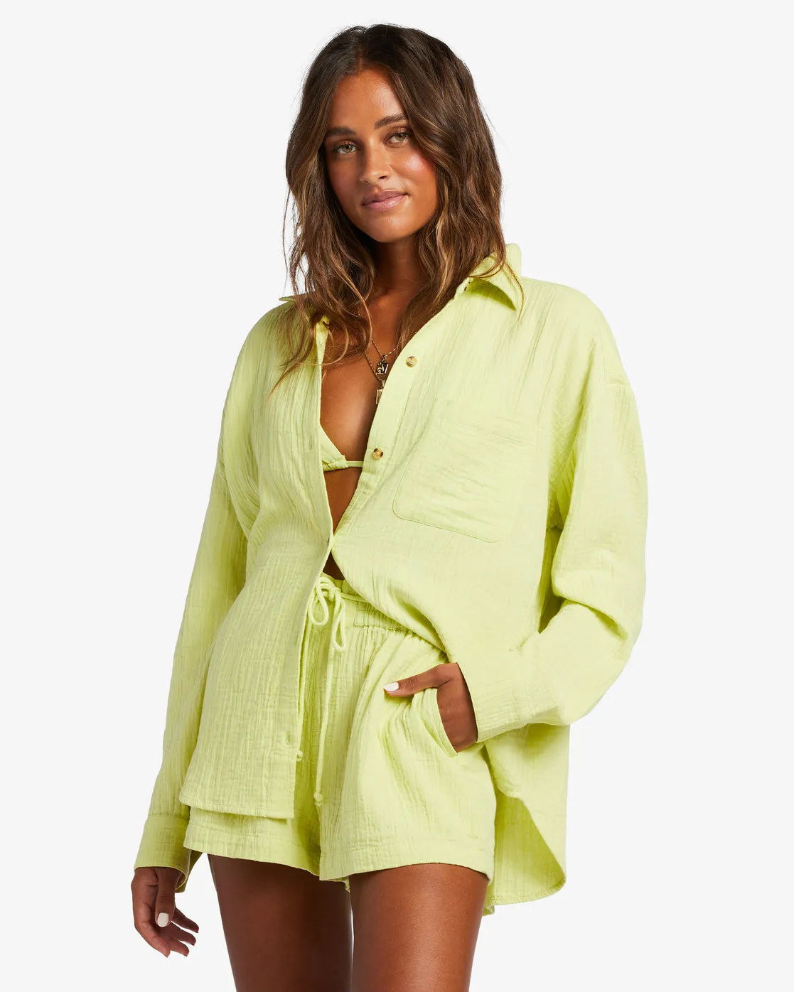 Right On Long Sleeve Shirt - Light Lime sold by Billabong product image thumbnail 2