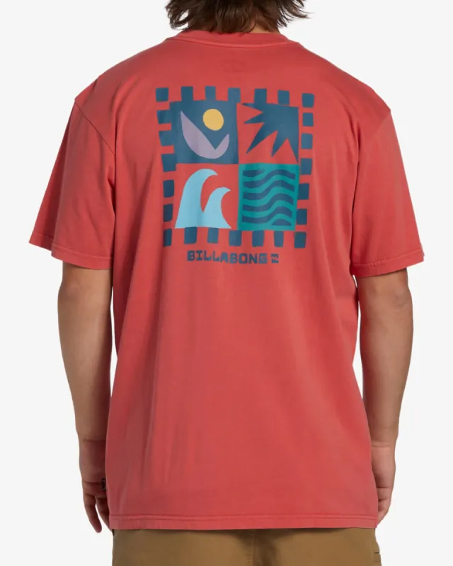 Boxed In Short Sleeve Wave Washed T-Shirt - Coral sold by Billabong