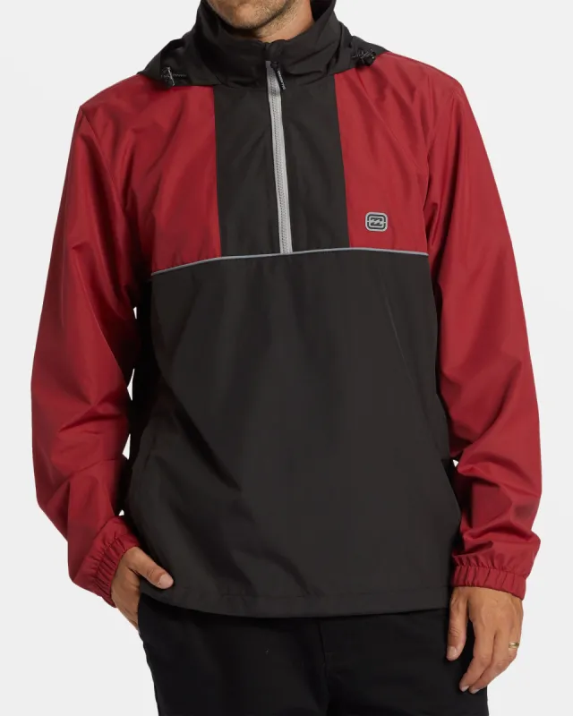 Spec 73 Windswell Half-Zip Windbreaker - Dusty Red sold by Billabong