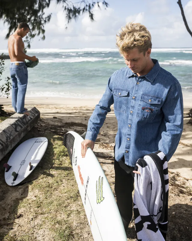 Bong Days Long Sleeve Cord Shirt - Denim Blue made by Billabong