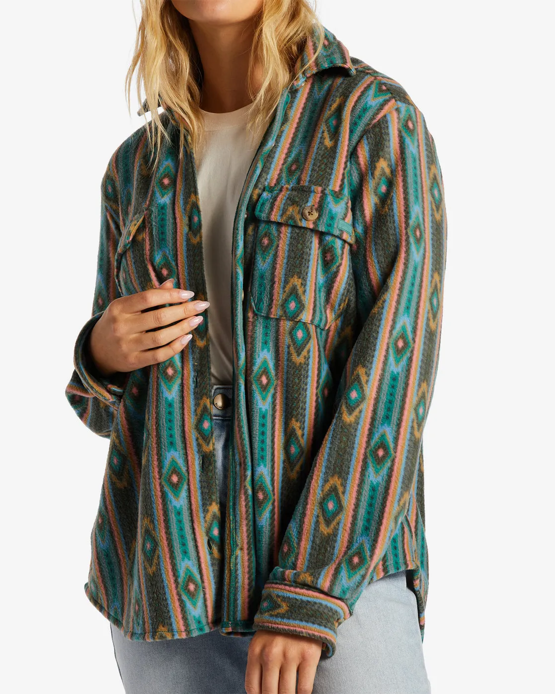 A/Div Forge Fleece Flannel Shacket - Multi sold by Billabong product image thumbnail 4