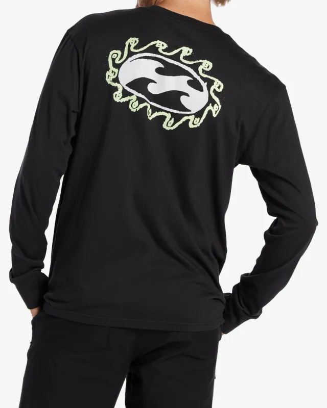 Crayon Wave Long Sleeve T-Shirt - Washed Black sold by Billabong