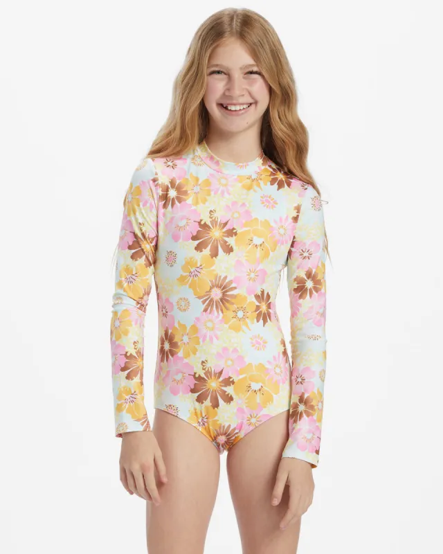 Girls Flower Power Bodysuit Surf Tee - Multi sold by Billabong