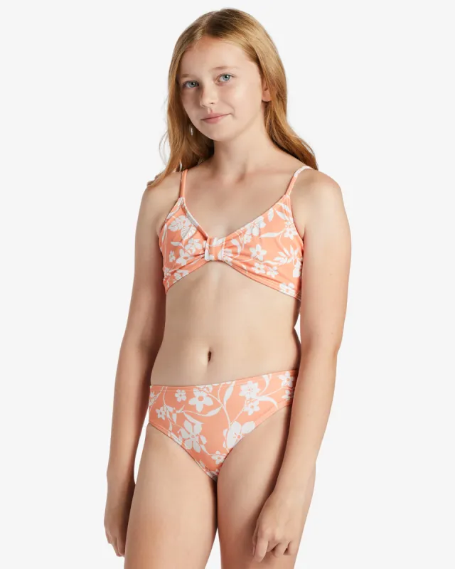 Girls Island In The Sun Two Piece Triangle Bikini Set - Tangy Tangerine sold by Billabong