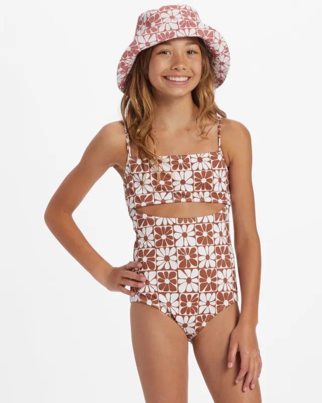 Girls A Flower For You One-Piece Swimsuit - Golden Brown sold by Billabong