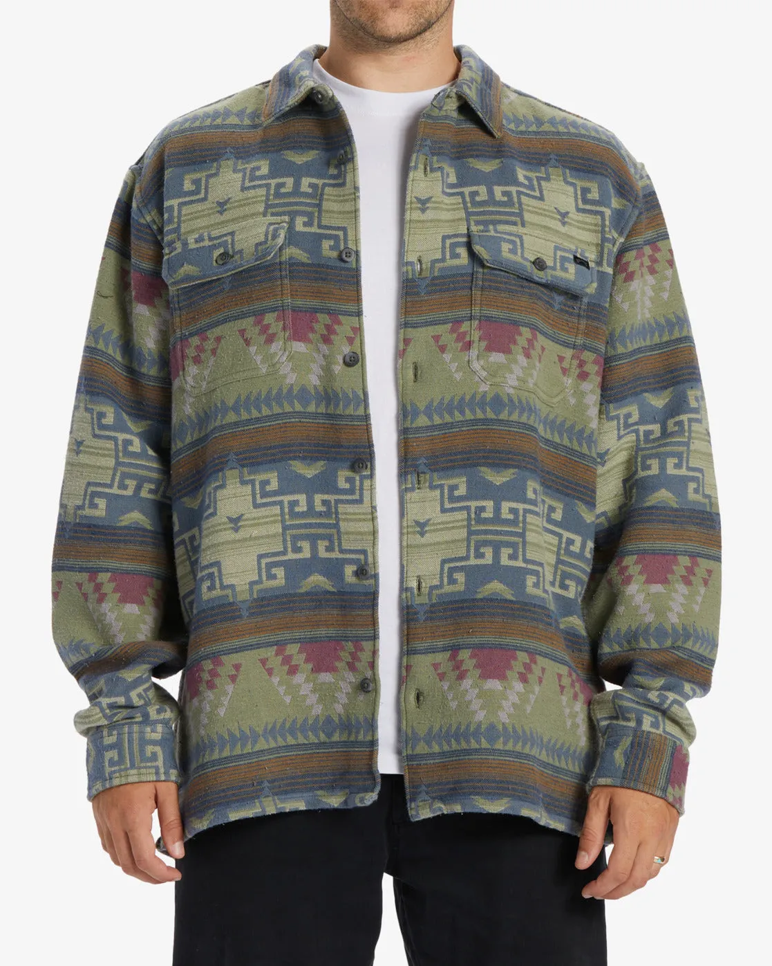 Offshore Jacquard Flannel Long Sleeve Shirt - Sage sold by Billabong