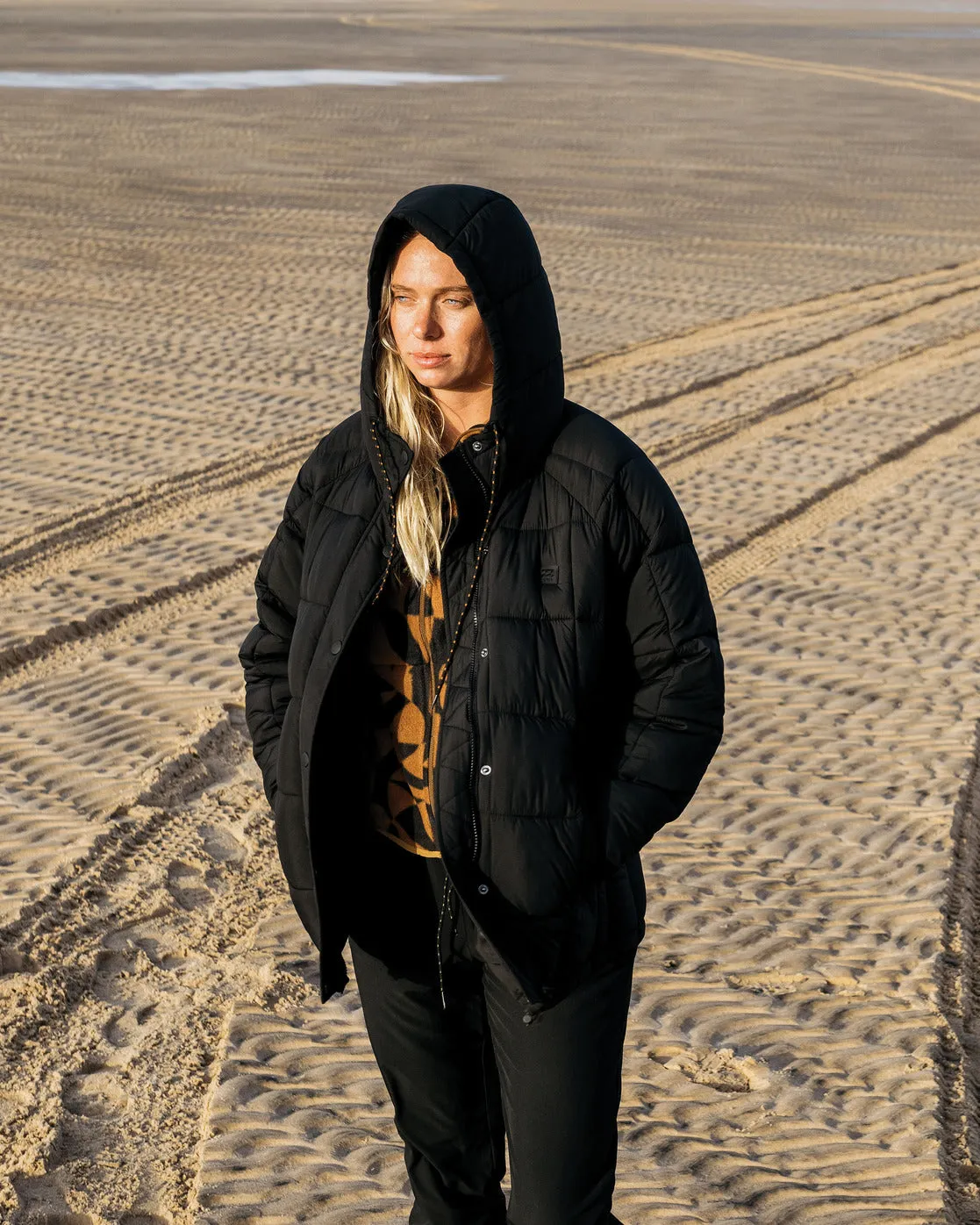 Venture On Puff Zip-Up Hooded Jacket - Black 1 sold by Billabong