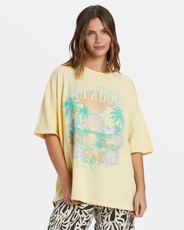 Island Holiday Oversized T-Shirt - Yellow sold by Billabong