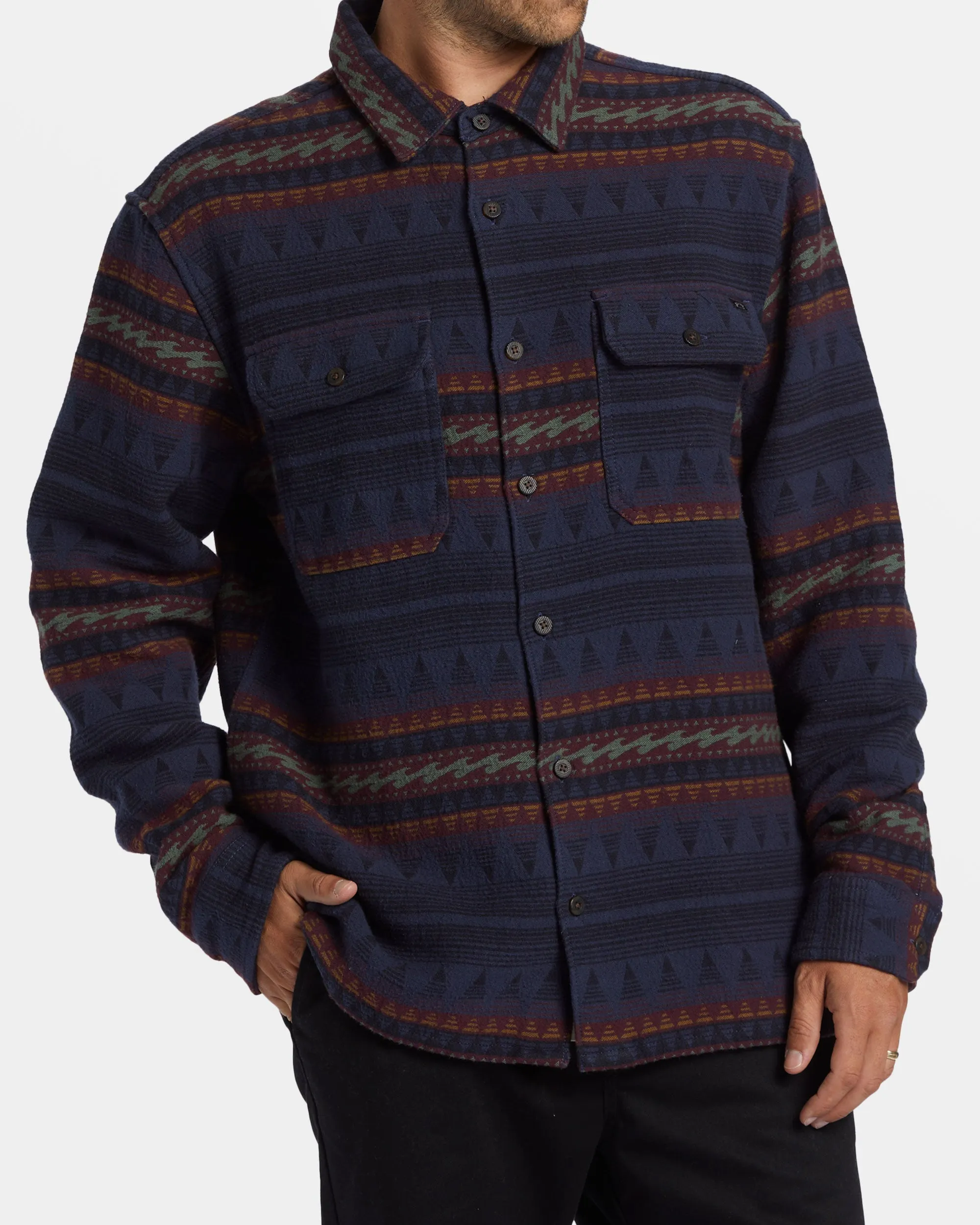 Offshore Jacquard Flannel Long Sleeve Shirt - Dusty Navy sold by Billabong product image thumbnail 2