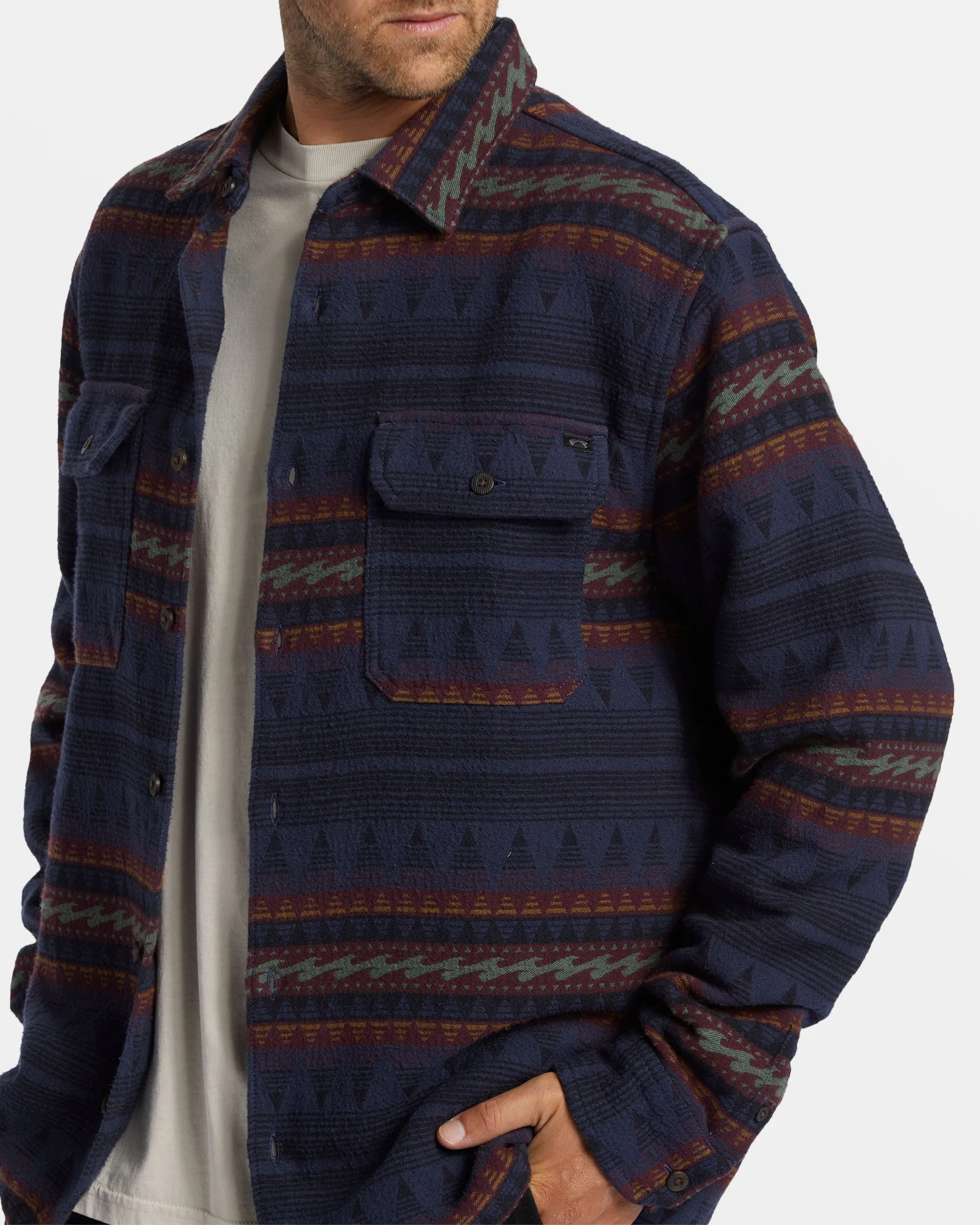 Offshore Jacquard Flannel Long Sleeve Shirt - Dusty Navy sold by Billabong product image thumbnail 4