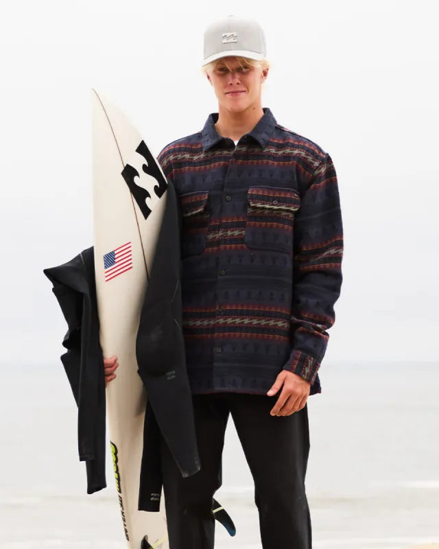 Offshore Jacquard Flannel Long Sleeve Shirt - Dusty Navy sold by Billabong