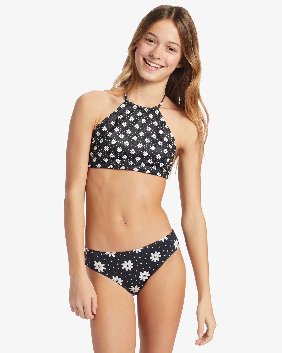 Girls Flowers In The Sky Rev Hawaii Neck Rashguard Swim Set - Black Pebble sold by Billabong product image thumbnail 2