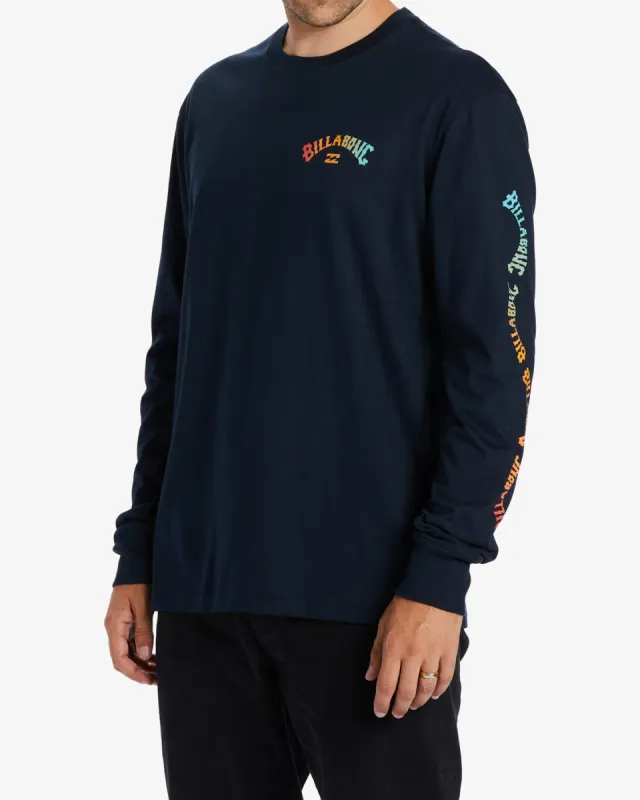 Snaking Arches Long Sleeve T-Shirt - Navy sold by Billabong