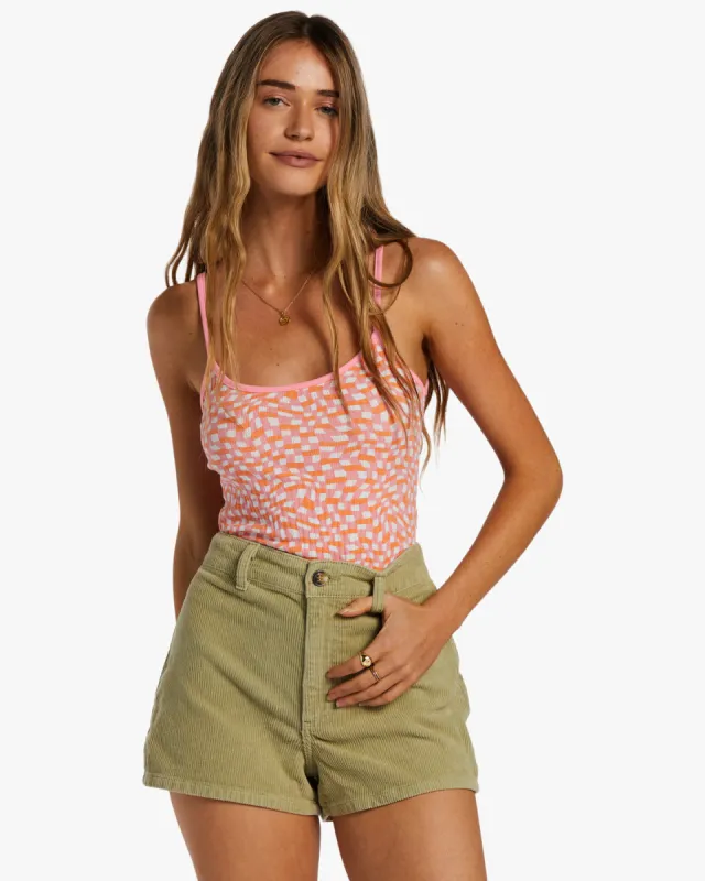 Little Sister Cami Rib Knit Top - Flamingo sold by Billabong