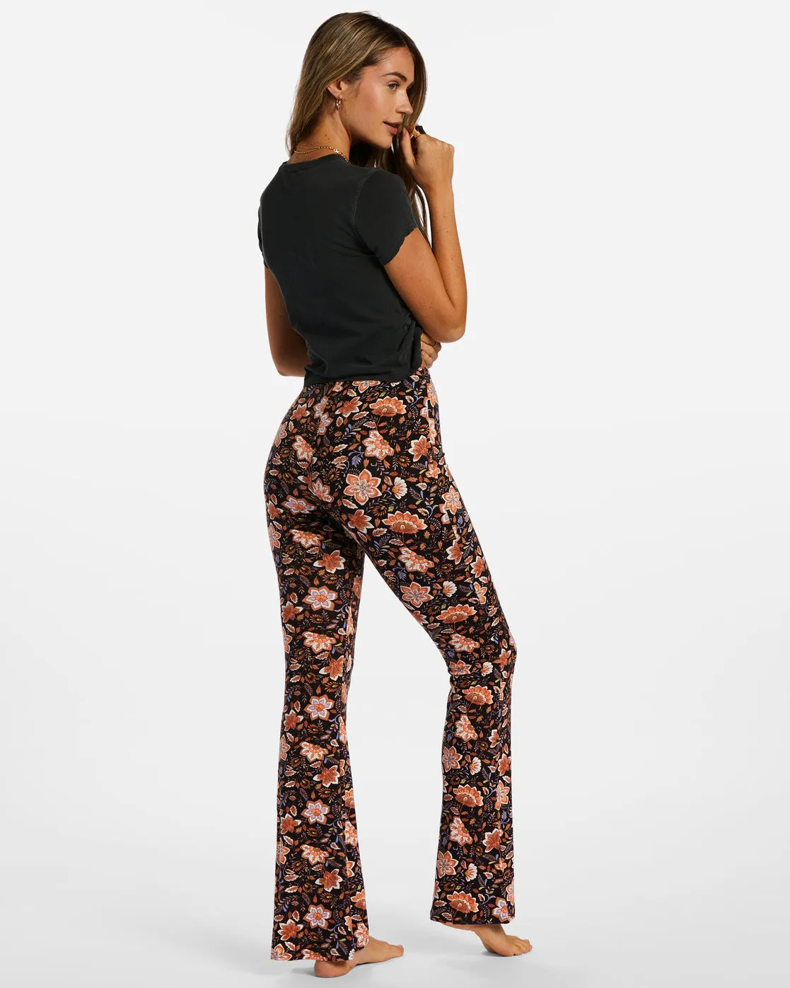 Sundown High-Waisted Flared Pants - Black Pebble sold by Billabong product image thumbnail 3