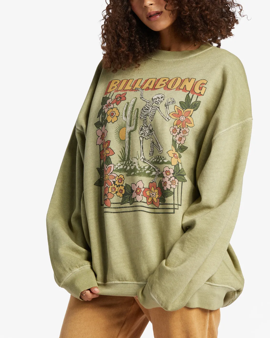 Ride In Oversized Crewneck Sweatshirt - Avocado sold by Billabong product image thumbnail 4