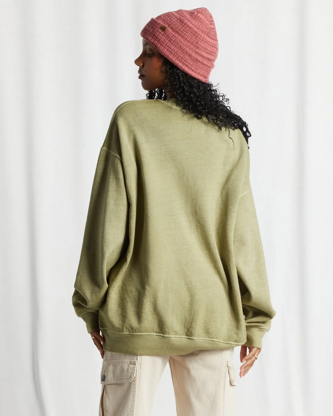 Ride In Oversized Crewneck Sweatshirt - Avocado sold by Billabong product image thumbnail 3