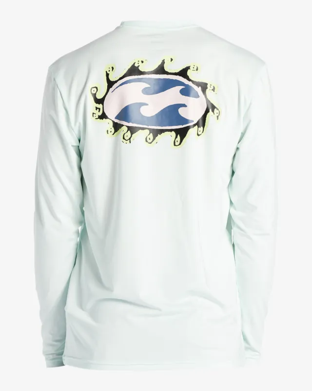 Crayon Wave Long Sleeve Upf 50 Surf T-Shirt - Seaglass sold by Billabong