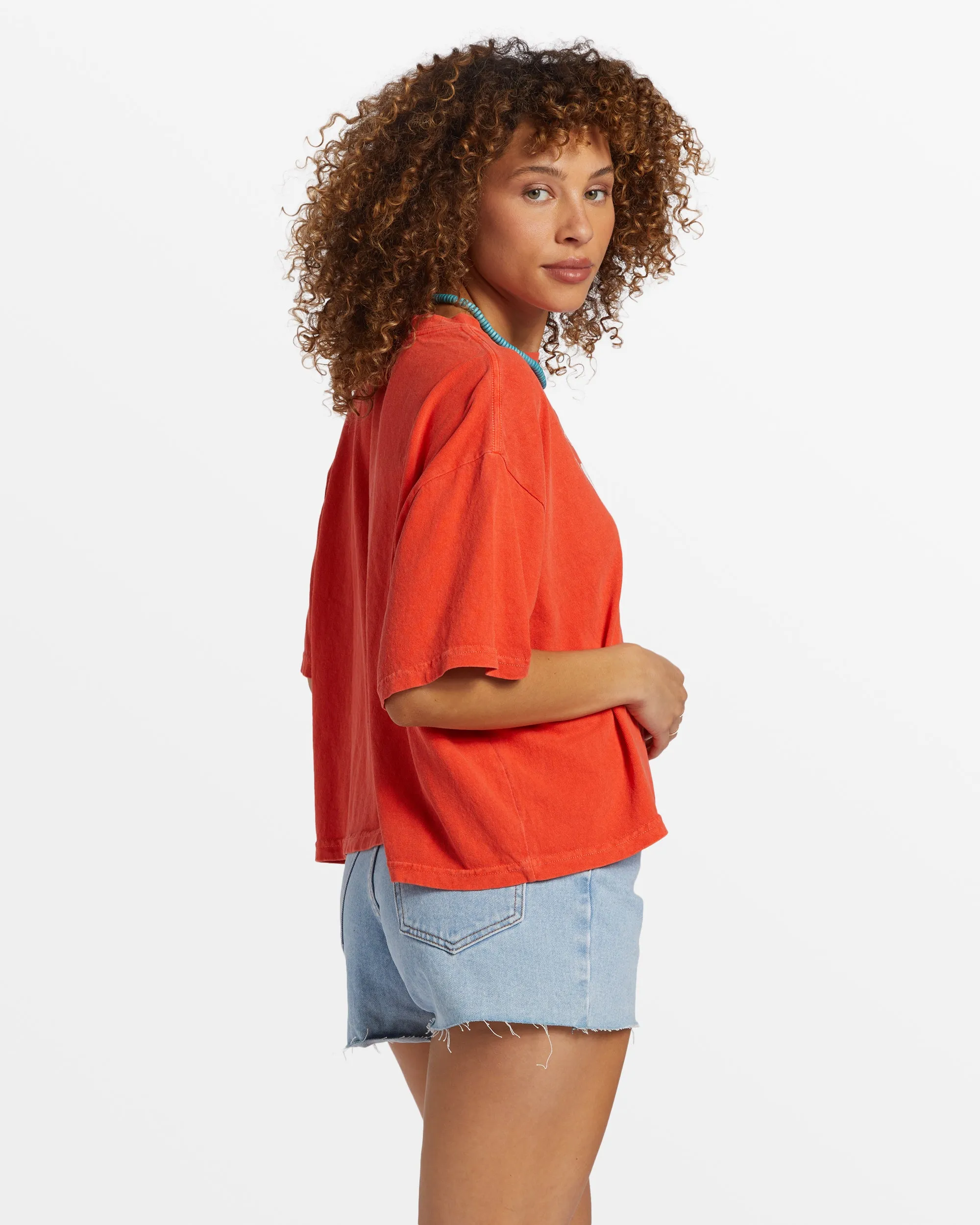 Hot Fun Cropped Oversized T-Shirt - Sunset Red sold by Billabong product image thumbnail 2