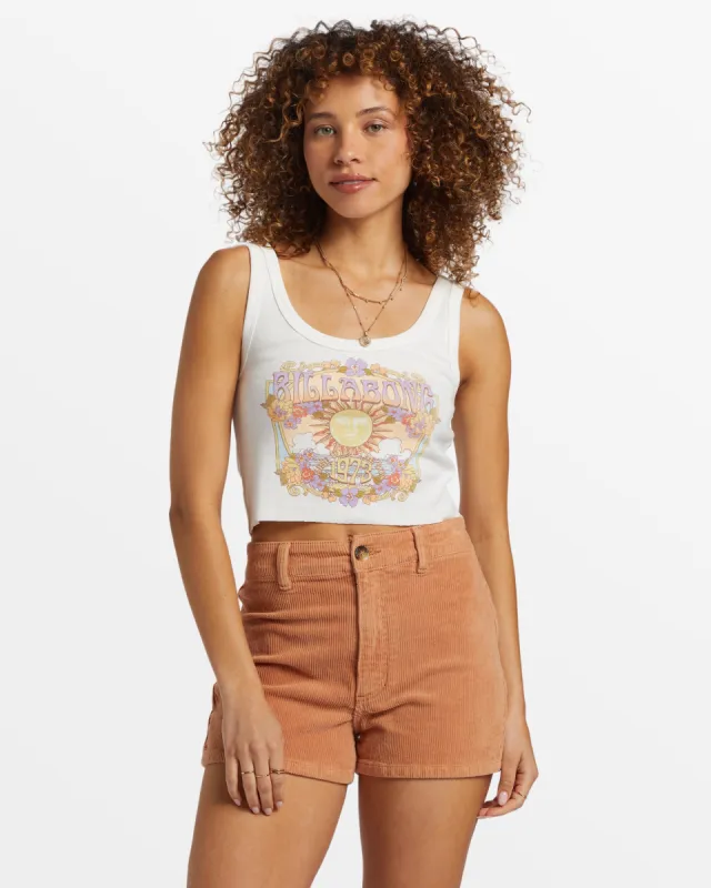 Ray Of Sunshine Cropped Tank Top - Salt Crystal sold by Billabong