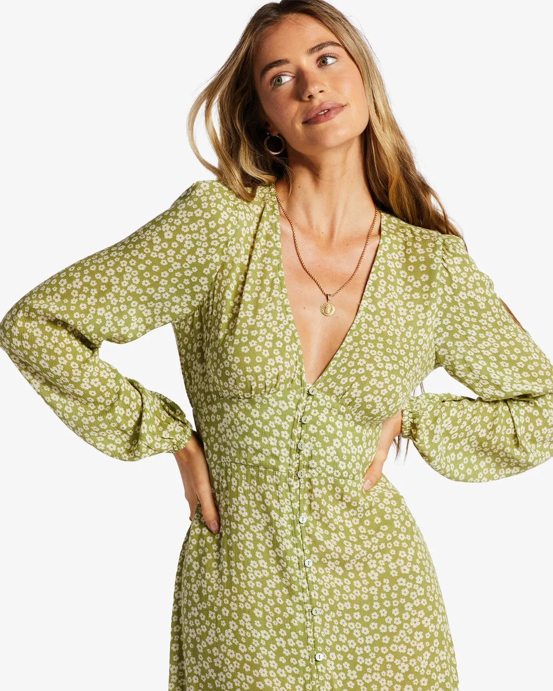 Cool Nights Midi Dress - Green Eyes sold by Billabong product image thumbnail 5