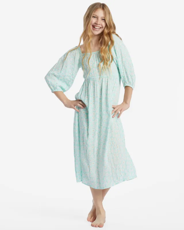Girls Swept Away Midi Dress - Sweet Mint sold by Billabong