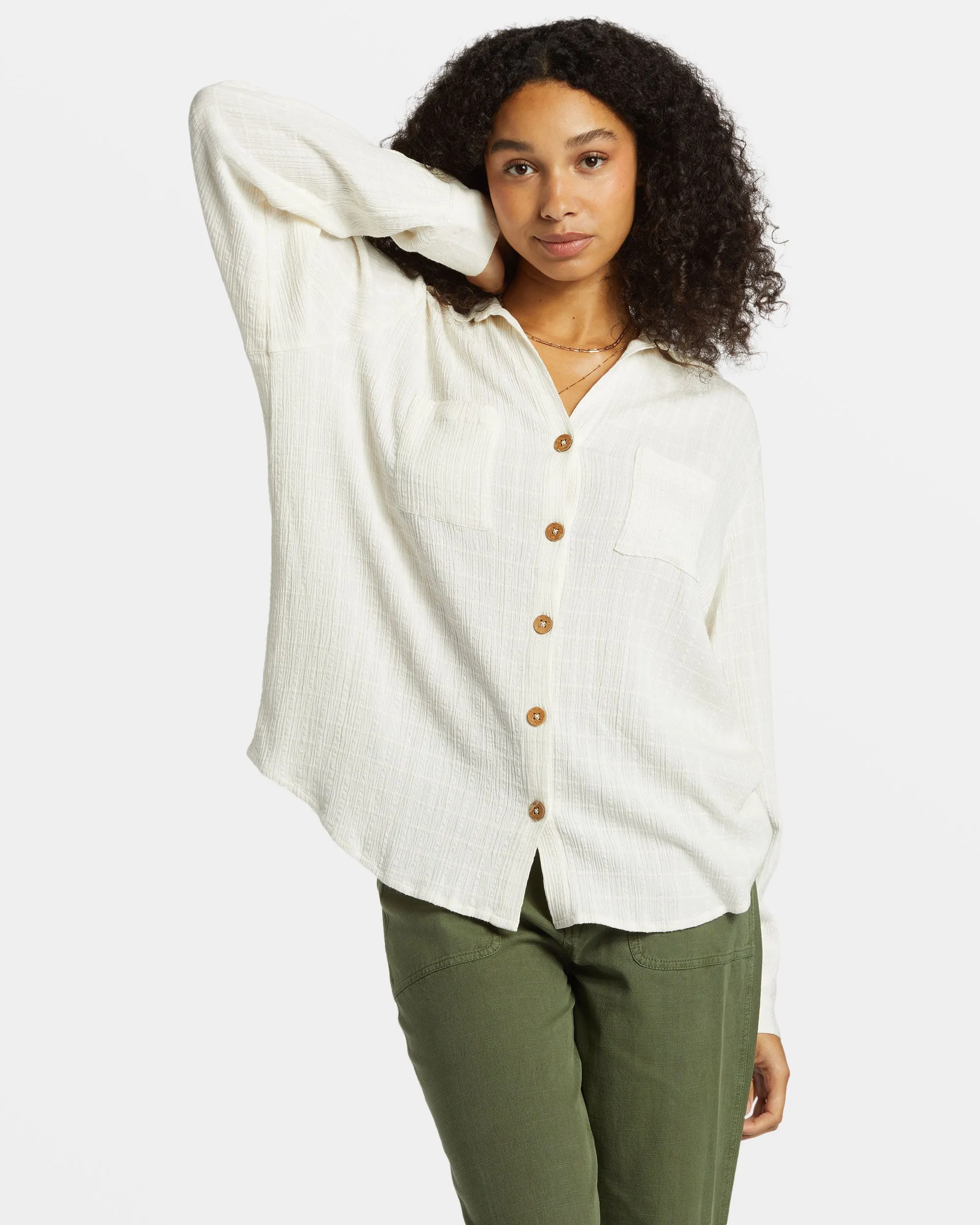 Swell Long Sleeve Shirt - Salt Crystal sold by Billabong