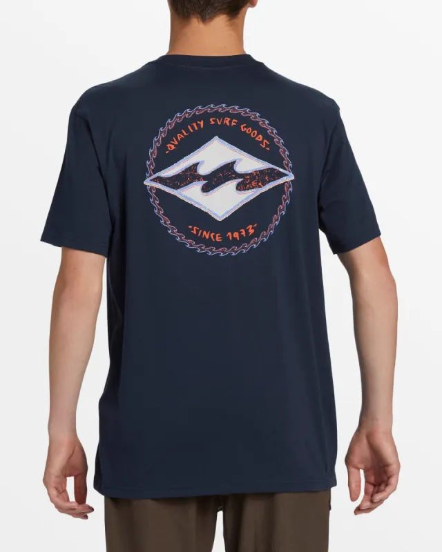 Rotor Diamond T-Shirt - Navy sold by Billabong