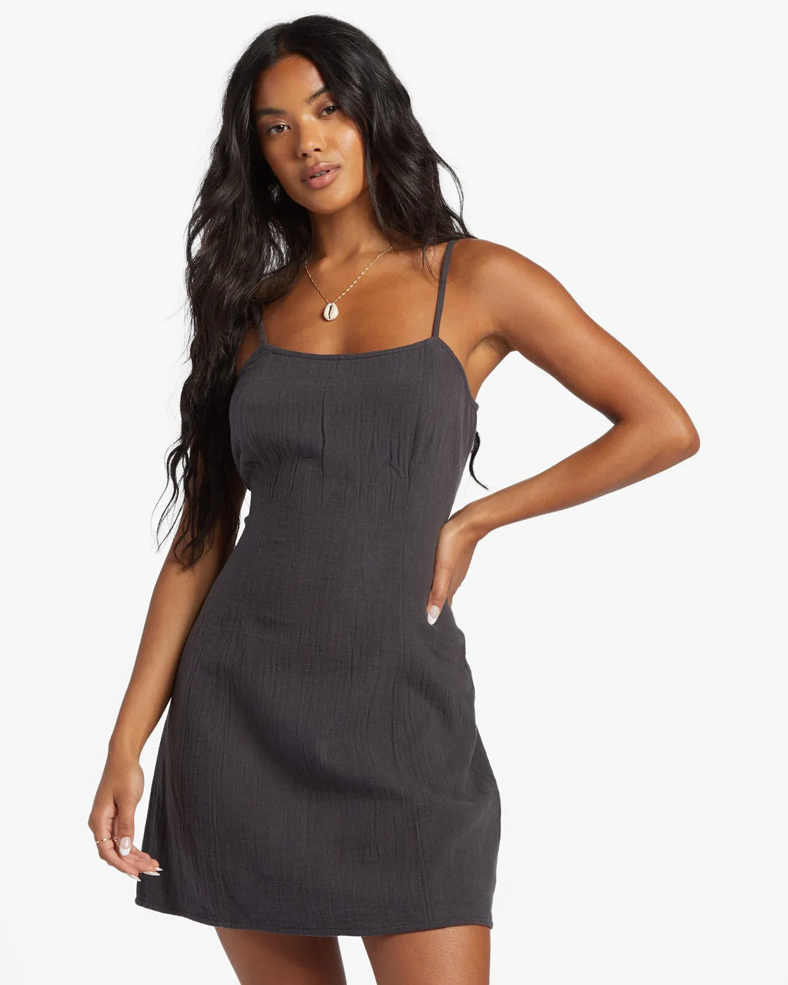 Stay Awhile Mini Dress - Black Sands sold by Billabong