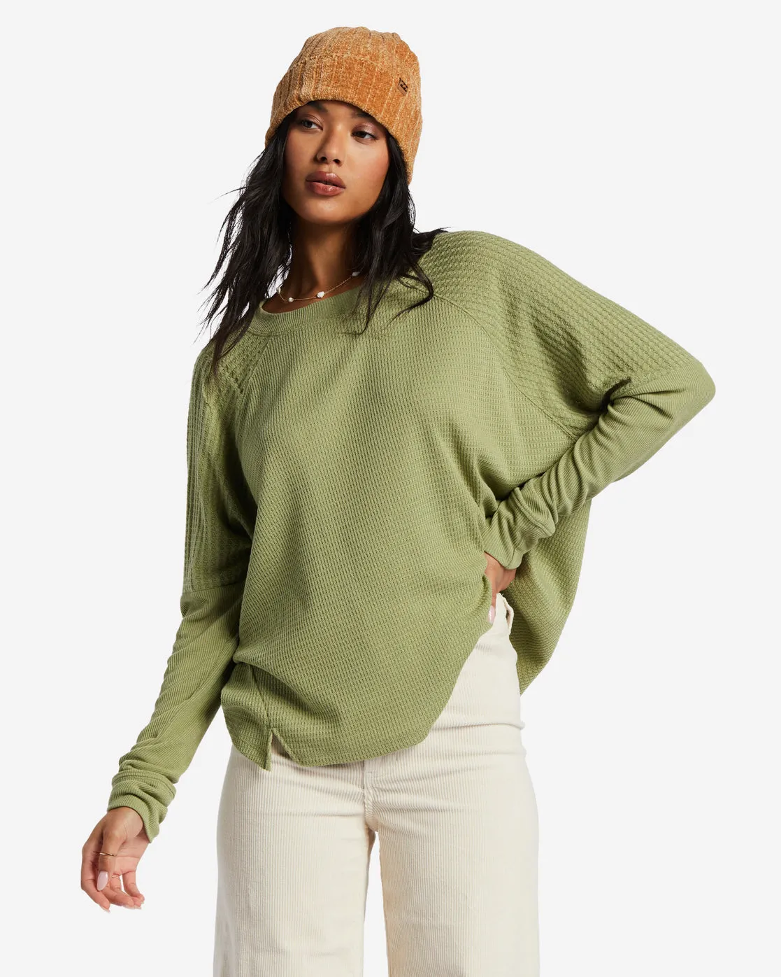 Warm My Heart Top - Avocado sold by Billabong