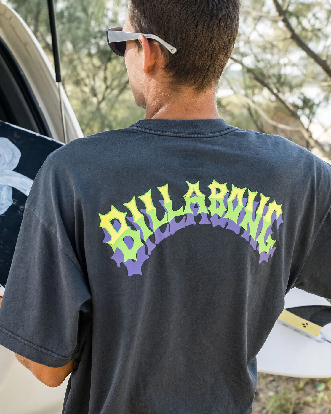 Arch Wave OG Short Sleeve Wave Washed T-Shirt - Washed Black sold by Billabong