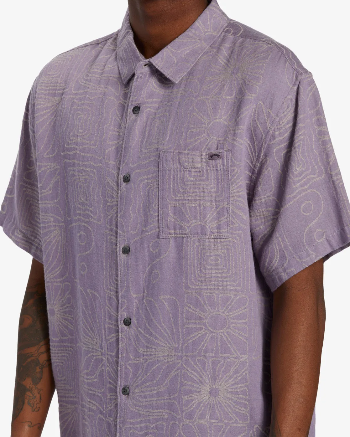 Sundays Jacquard Short Sleeve Shirt - Grey Violet sold by Billabong product image thumbnail 4