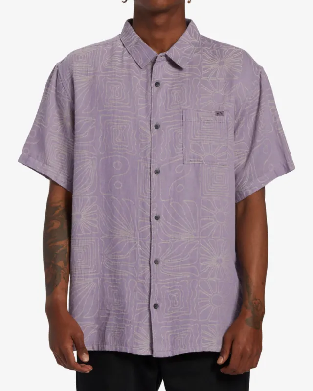 Sundays Jacquard Short Sleeve Shirt - Grey Violet sold by Billabong