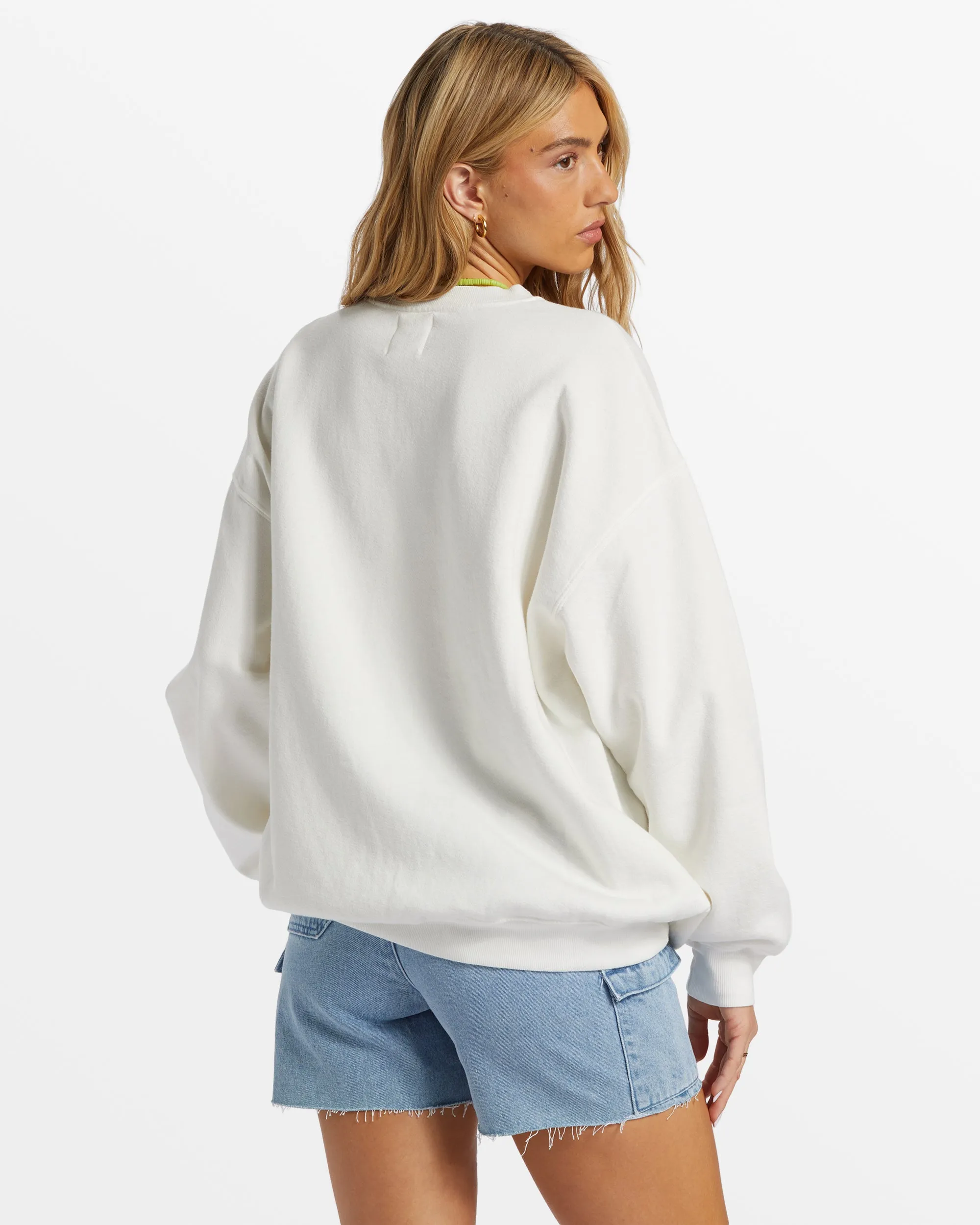 Ride In Oversized Crewneck Sweatshirt - White sold by Billabong product image thumbnail 2