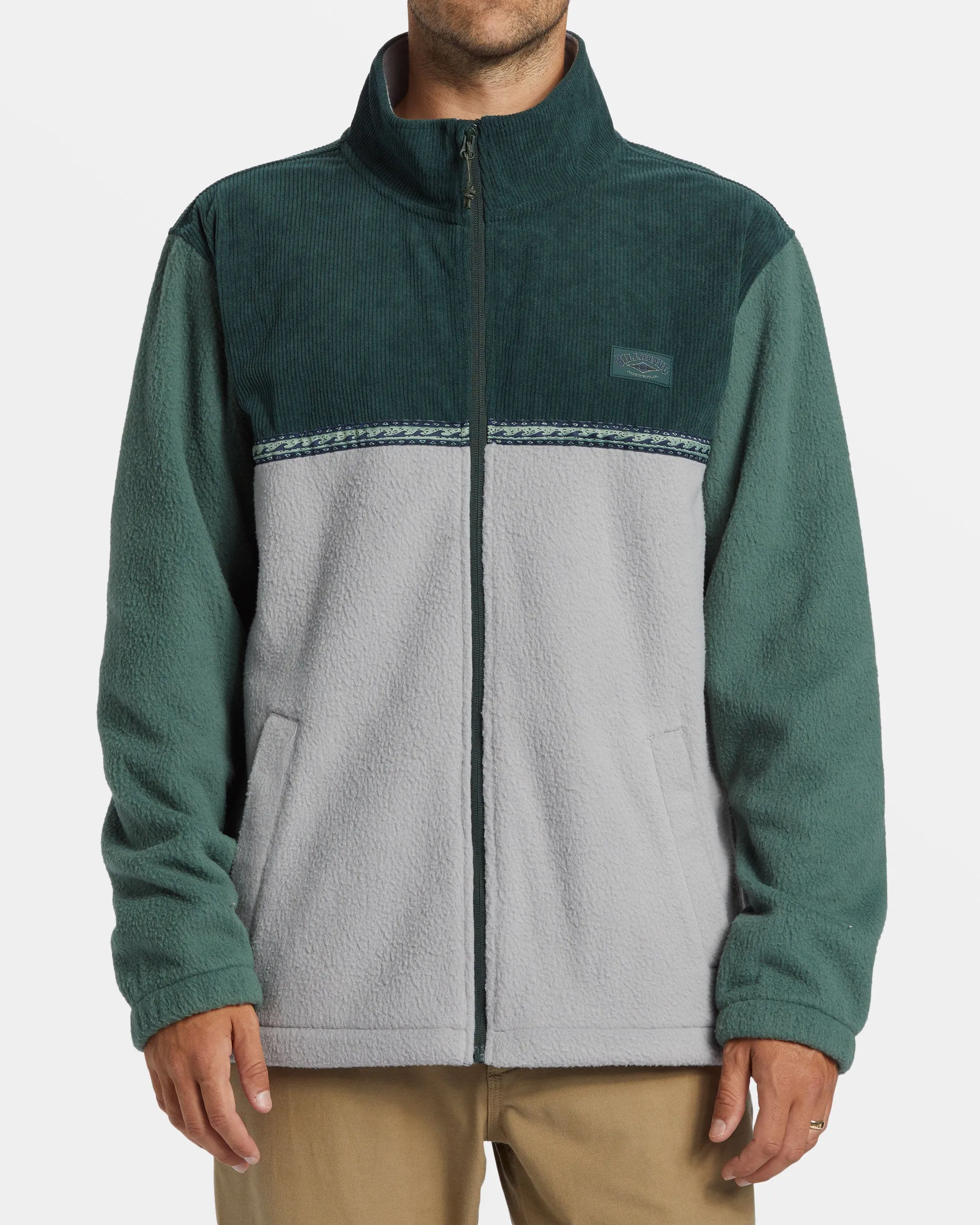 Boundary Trail Polar Fleece Full Zip Pullover - Forest Green sold by Billabong
