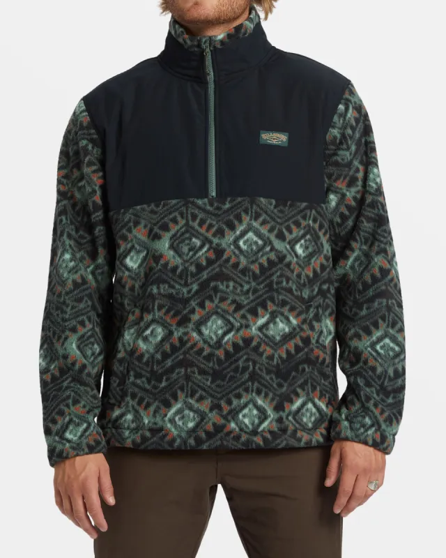 Boundary Re-issue Polar Fleece Half Zip Pullover - Black sold by Billabong