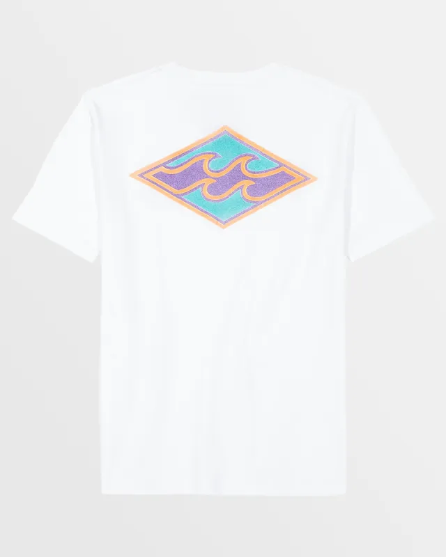 Little Boys Crayon Wave Diamond T-Shirt - White sold by Billabong