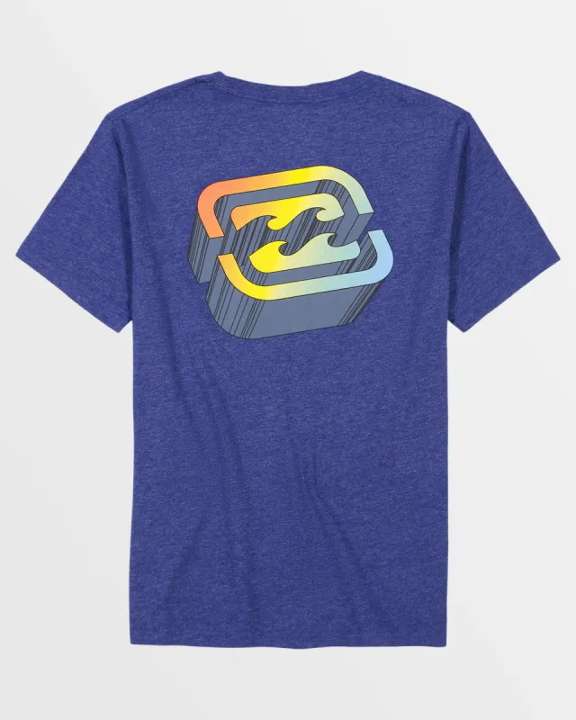 Little Boys Crayon Wave 3D T-Shirt - Deep Royal Heather sold by Billabong