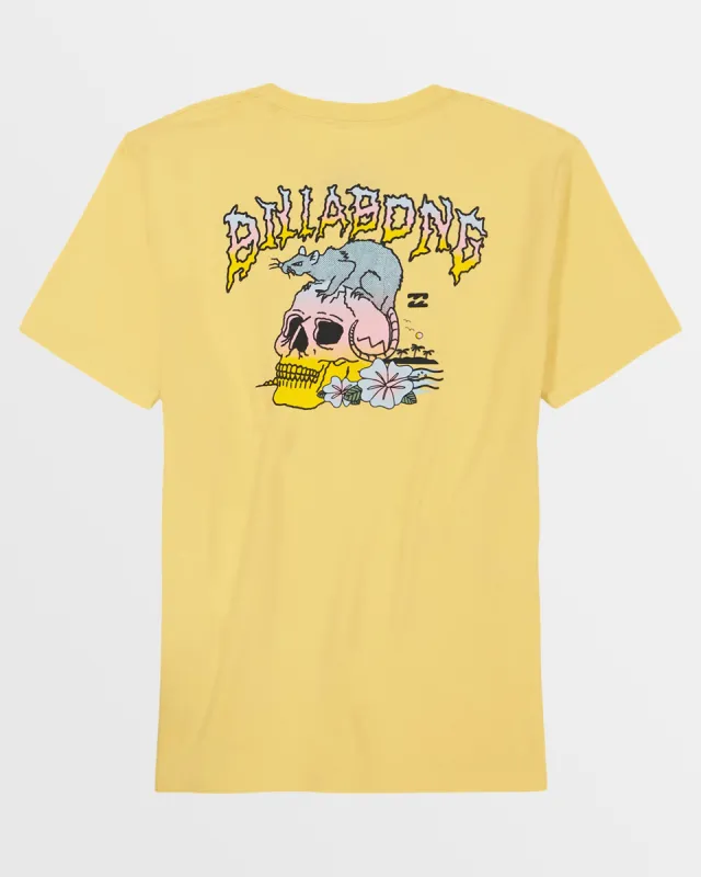 Boys Rat Skull T-Shirt - Papaya sold by Billabong