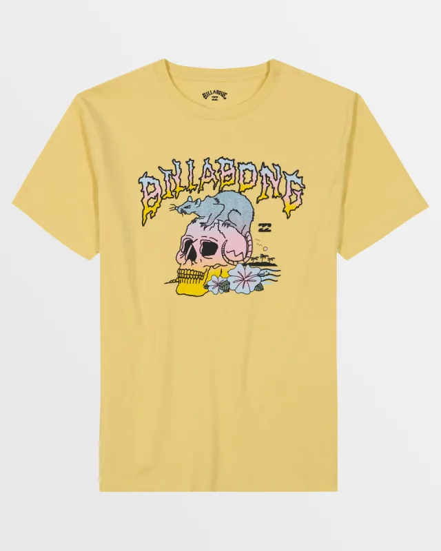 Little Boys Rat Skull T-Shirt - Papaya sold by Billabong