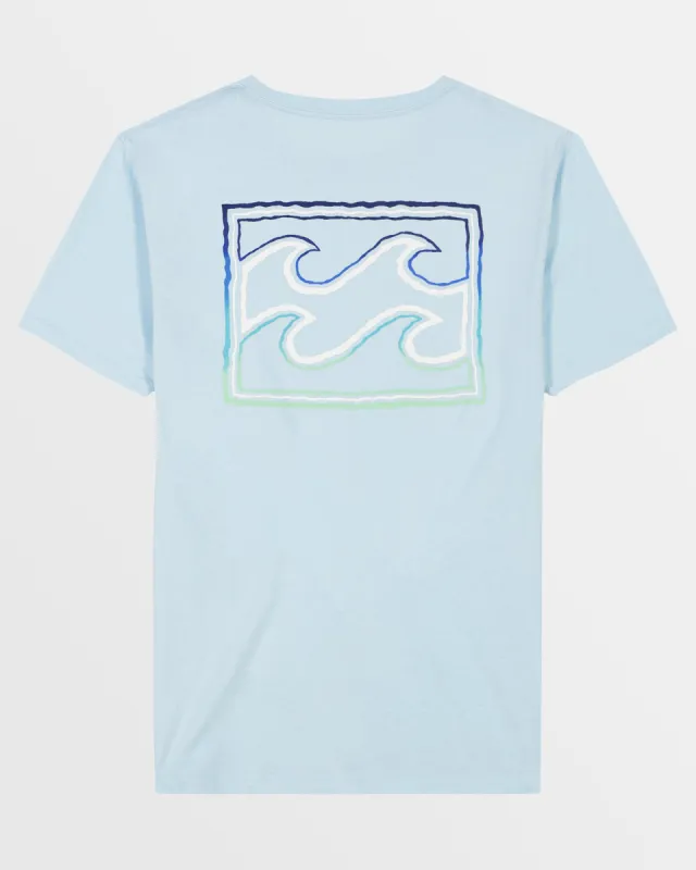Little Boys Crayon Wave T-Shirt - Coastal Blue sold by Billabong