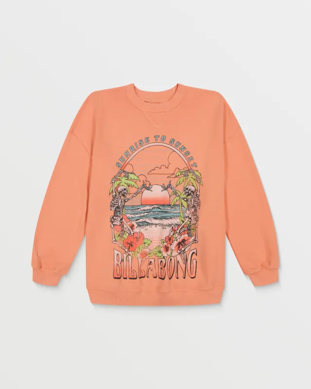 Girls Sunsets Crewneck Sweatshirt - Peach Paradise sold by Billabong