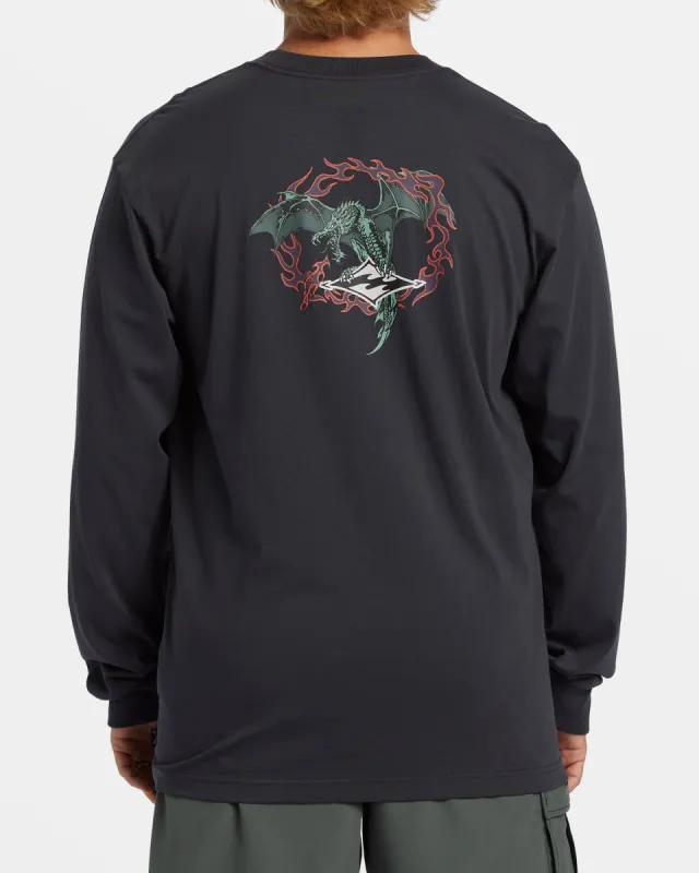Dragon Long Sleeve T-shirt - Washed Black sold by Billabong