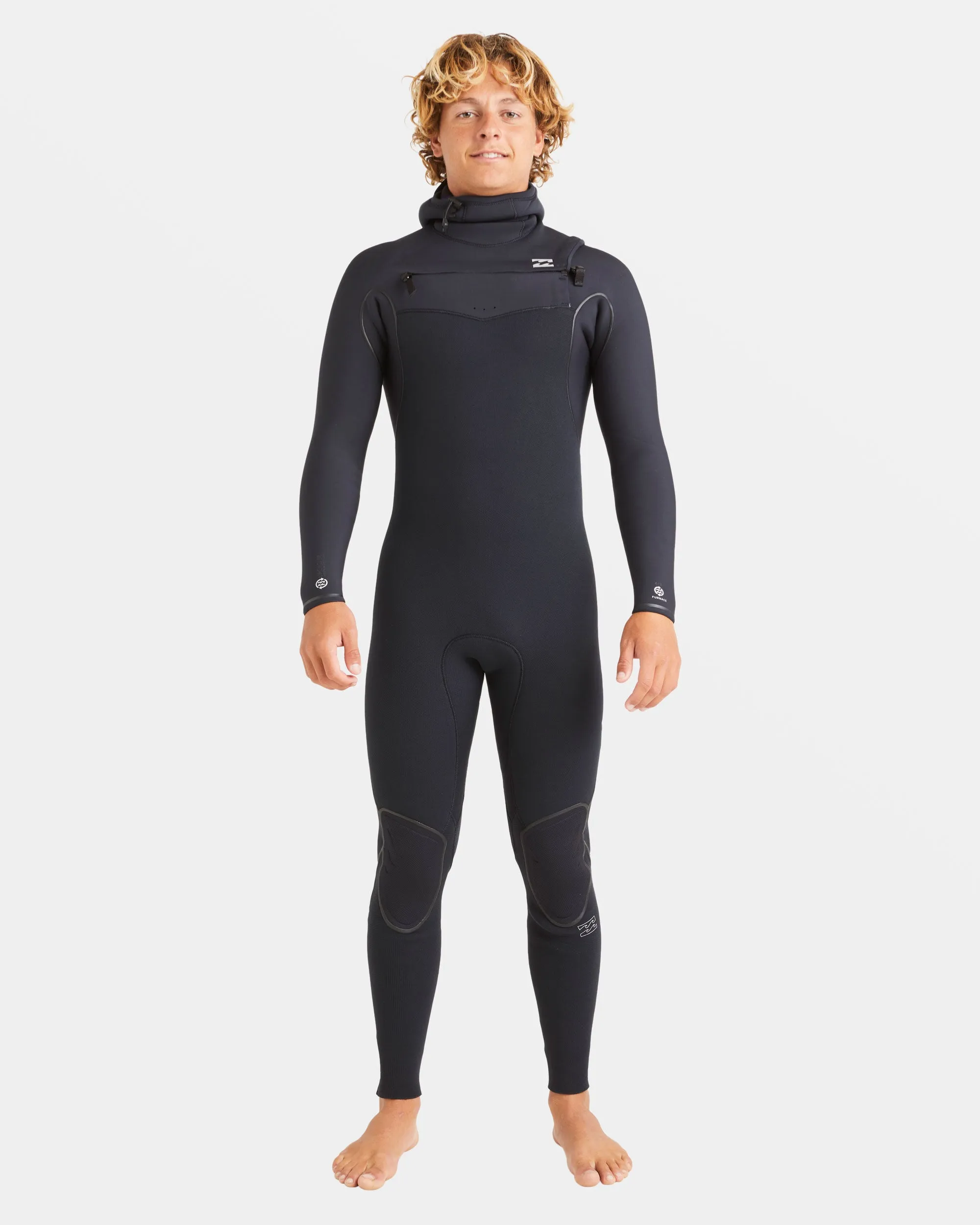 4/3mm Furnace Natural Upcycler Chest Zip Wetsuit - Black sold by Billabong