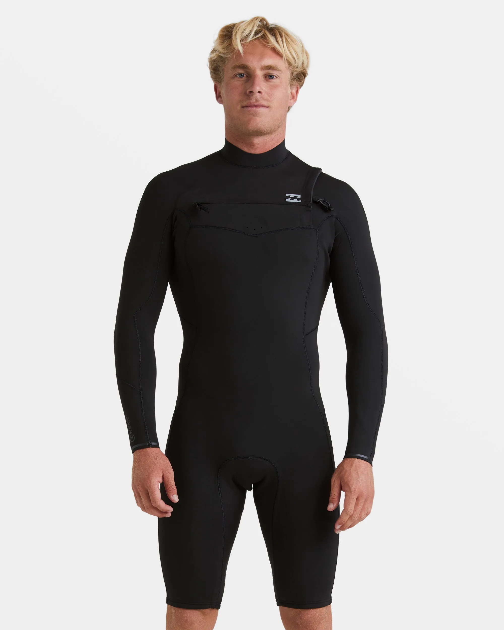 2/2mm Revolution Natural Upcycler Chest Zip Long Sleeve Springsuit - Black sold by Billabong